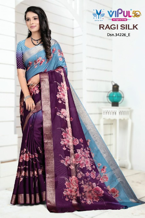 Vipul Ragi Silk 34226 Colour Wholesale Ethnic Sarees