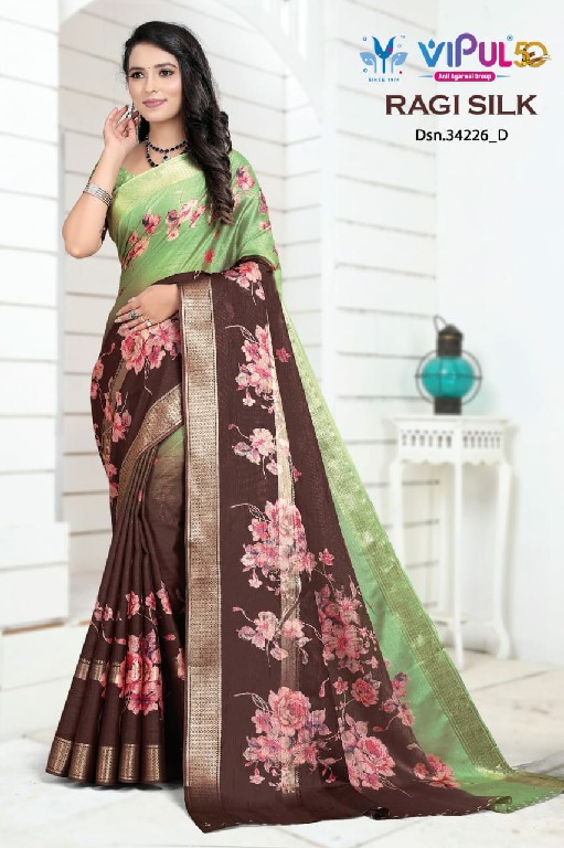 Vipul Ragi Silk 34226 Colour Wholesale Ethnic Sarees