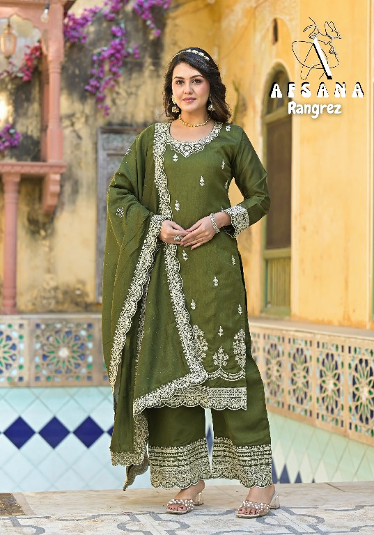 Afsana Rangrez Wholesale Vichitra With Cording Work Readymade Suits