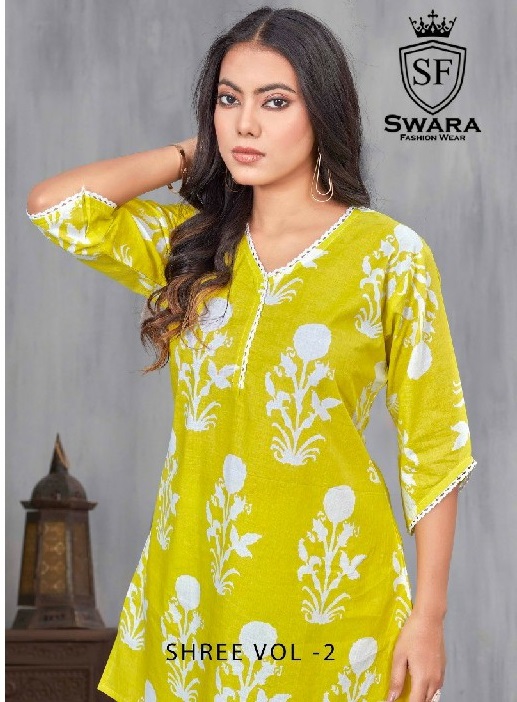 Swara Shree Vol-2 Wholesale Jaipuri Print Kurtis With Pants