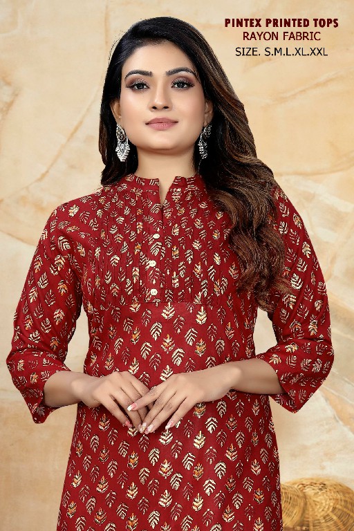 Sangeet Pintex Printed Tops Wholesale Pintex Work Kurti