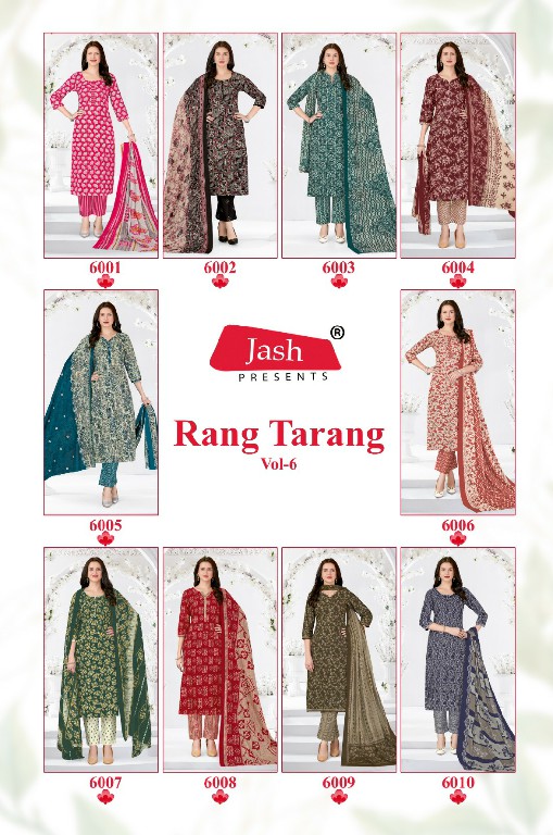 Jash Rang Tarang Vol-6 Wholesale Cotton Printed Dress Material