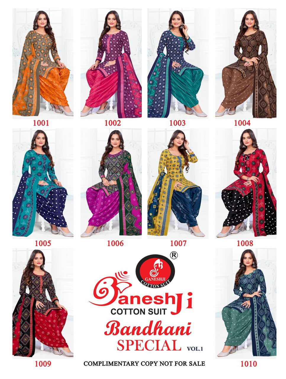 Ganeshji Bandhani Special Vol-1 Wholesale Pure Cotton Dress Material