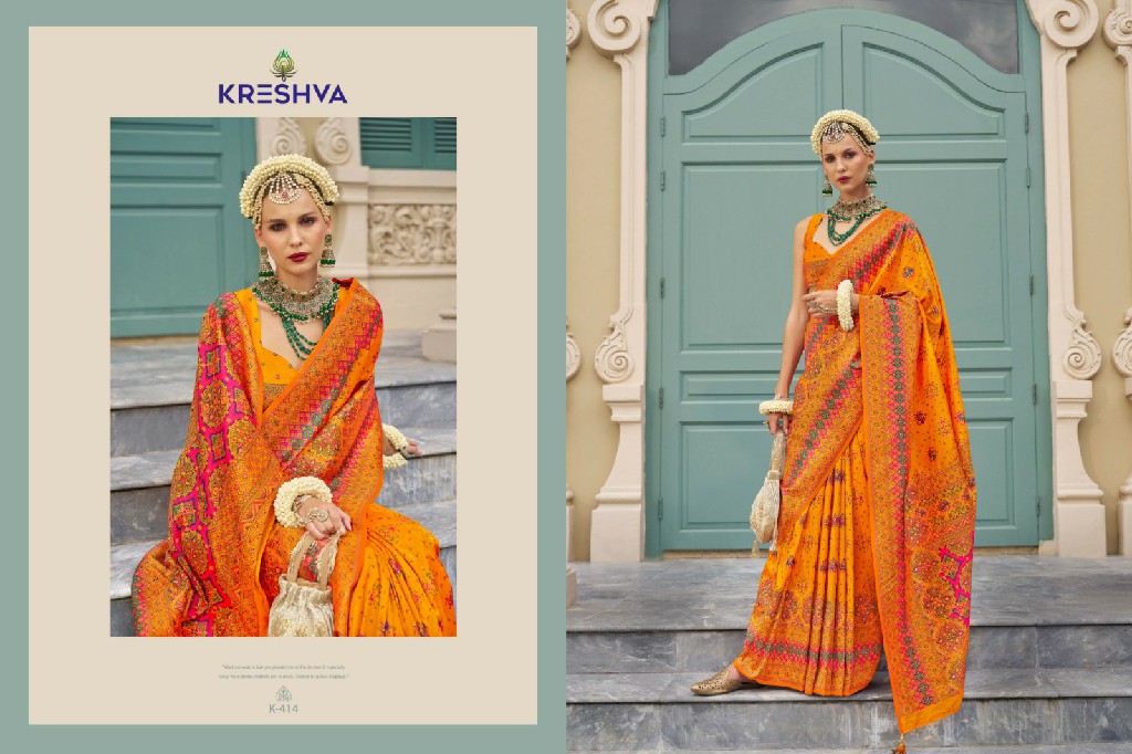 kashmir vol 2 by kreshva banarasi silk occasion wear saree wholesaler