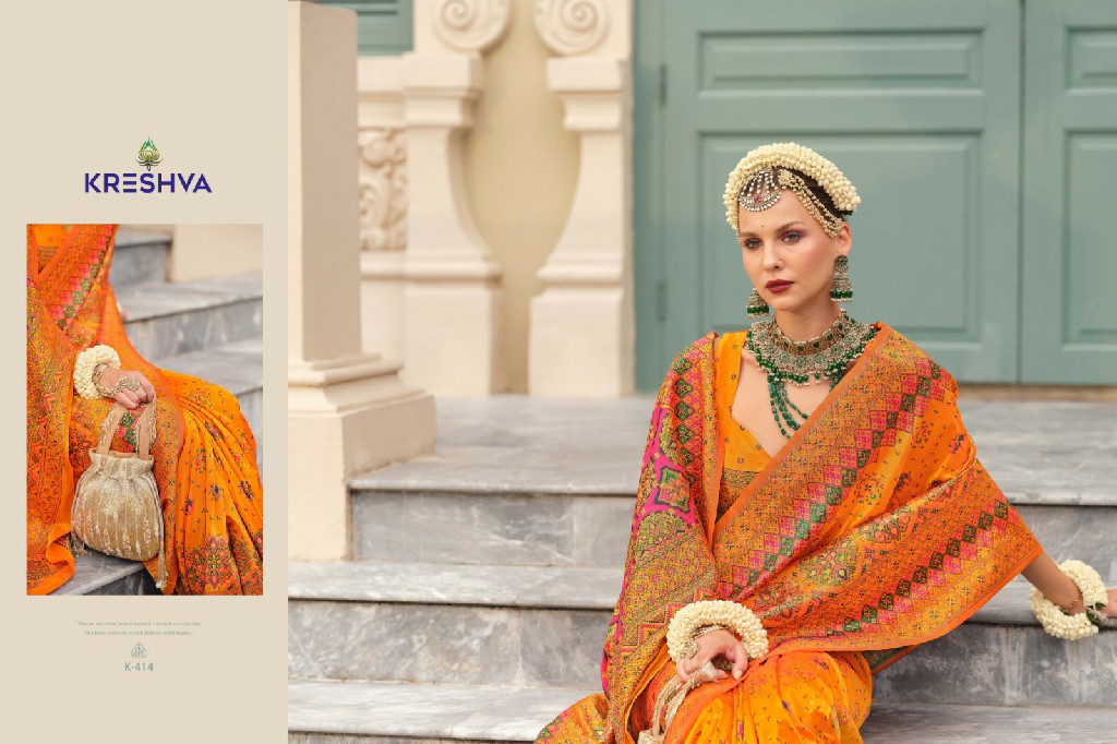 kashmir vol 2 by kreshva banarasi silk occasion wear saree wholesaler