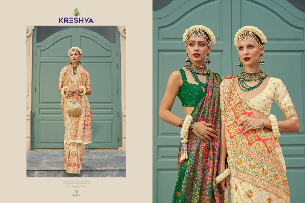 kashmir vol 2 by kreshva banarasi silk occasion wear saree wholesaler