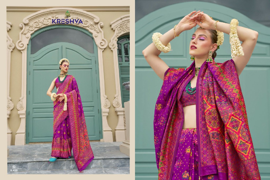 kashmir vol 2 by kreshva banarasi silk occasion wear saree wholesaler