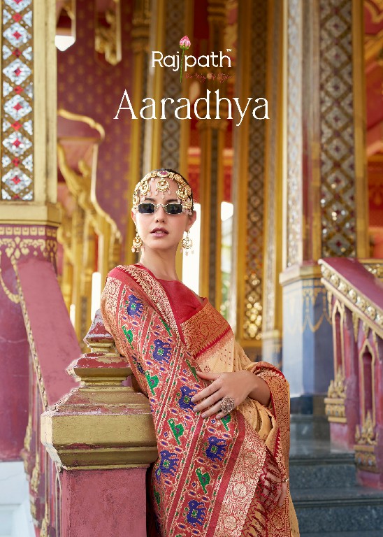 aaradhya by rajpath occasion wear tussar handloom silk saree online