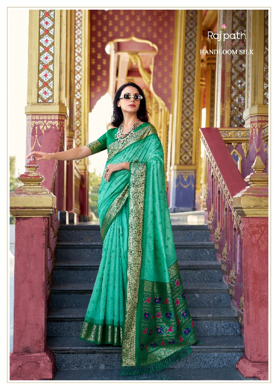 aaradhya by rajpath occasion wear tussar handloom silk saree online