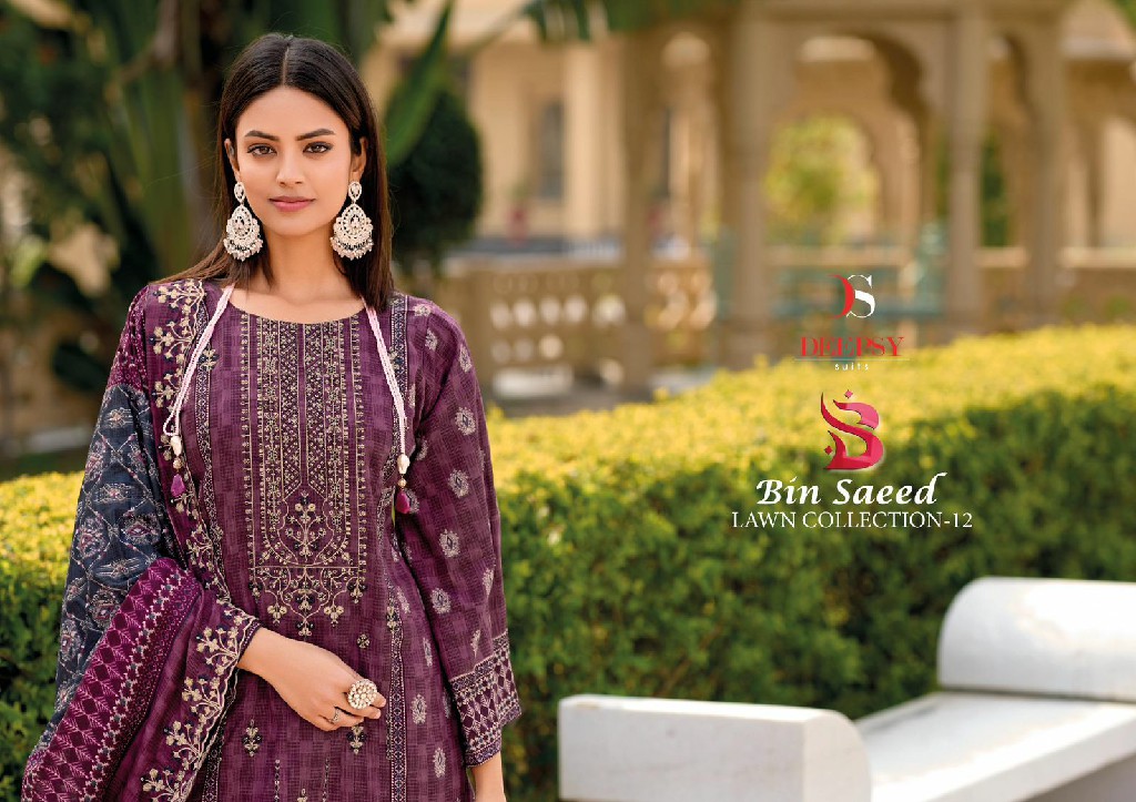 deepsy suit launch bin saeed vol 12 digital cotton print lawn salwar suits