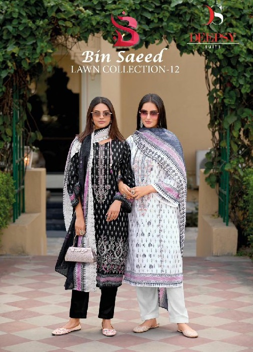 deepsy suit launch bin saeed vol 12 digital cotton print lawn salwar suits