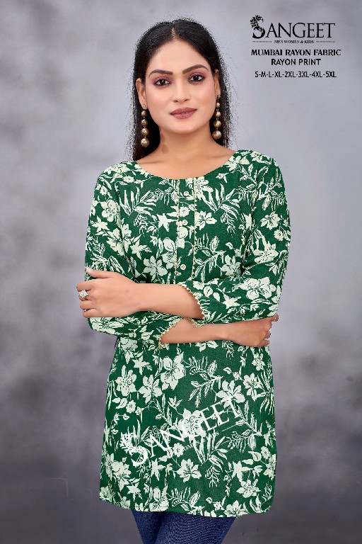 Sangeet Mumbai Rayon Fabric Wholesale Printed Short Kurtis