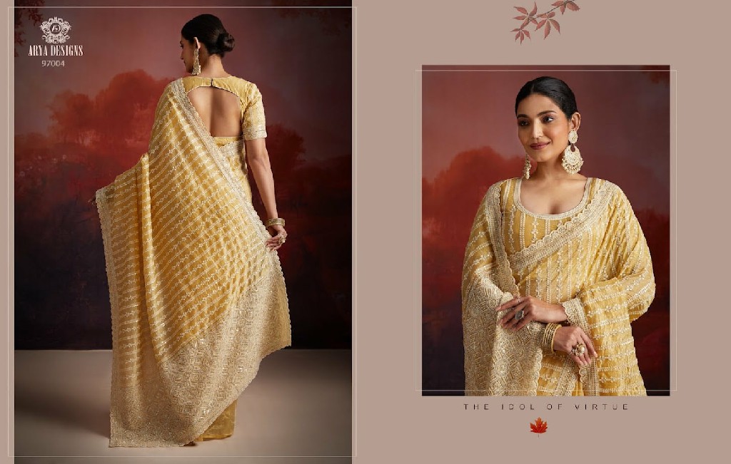 Arya Swarna Vol-9 Wholesale Thread Work Sequence Work Party Wear Sarees