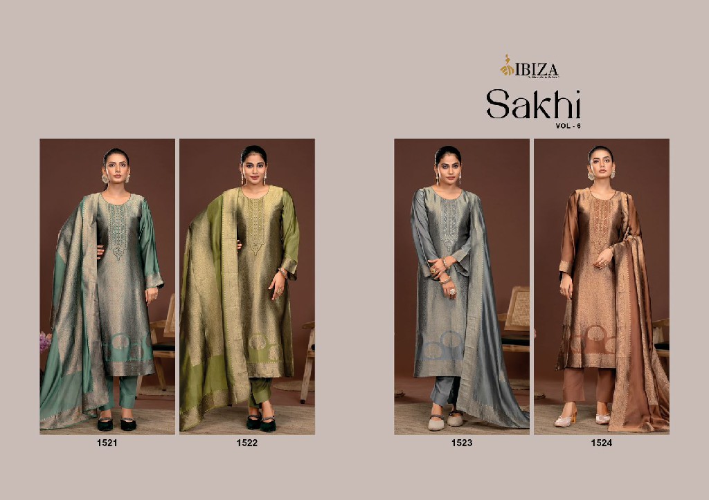 Ibiza Sakhi Vol-6 Wholesale Pure Banglory Silk Straight Salwar Kameez