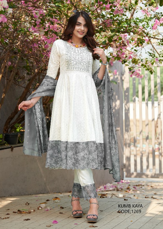 Kumb Kaya Wholesale Heavu Schiffli Work Stitched Salwar Kameez