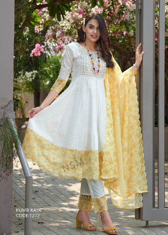 Kumb Kaya Wholesale Heavu Schiffli Work Stitched Salwar Kameez