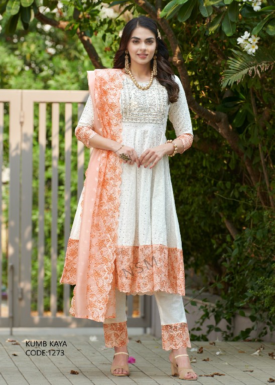 Kumb Kaya Wholesale Heavu Schiffli Work Stitched Salwar Kameez