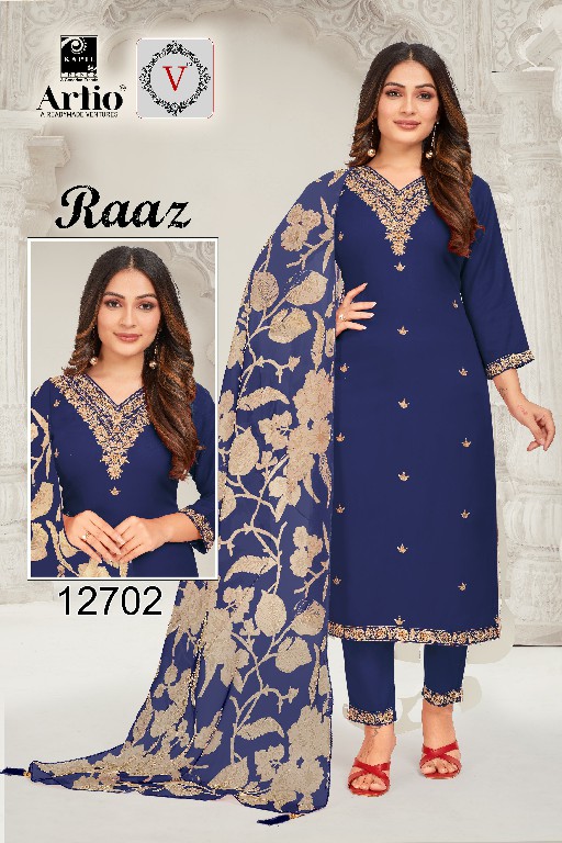 Artio Raaz Wholesale Reyon With Embroidery Work Readymade Salwar Suits