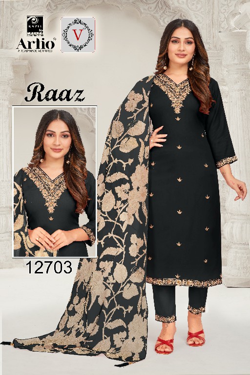 Artio Raaz Wholesale Reyon With Embroidery Work Readymade Salwar Suits