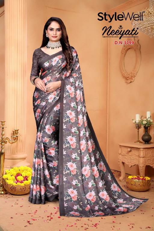 stylewell launch neeyati satin georgette beautiful saree