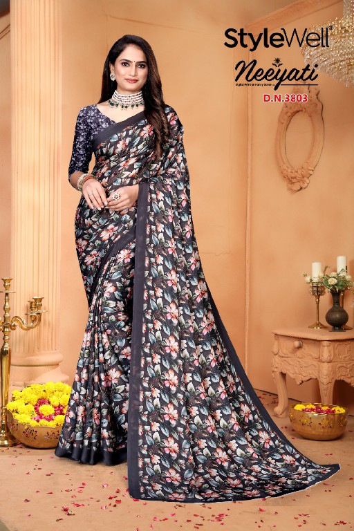 stylewell launch neeyati satin georgette beautiful saree