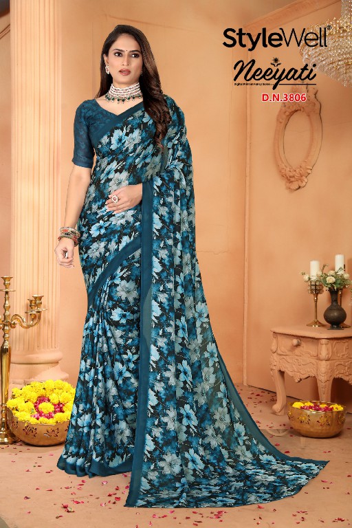 stylewell launch neeyati satin georgette beautiful saree