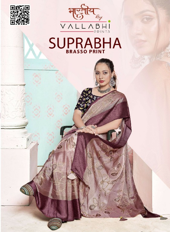 Vallabhi Suprabha Wholesale Floral Print Brasso Fabrics Sarees