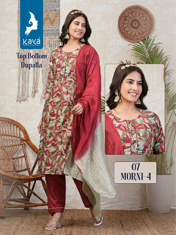 Kaya Morni Vol-4 Wholesale 3 Piece Straight Cut Readymade Salwar Kameez