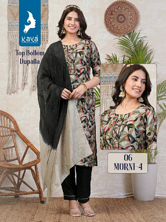 Kaya Morni Vol-4 Wholesale 3 Piece Straight Cut Readymade Salwar Kameez