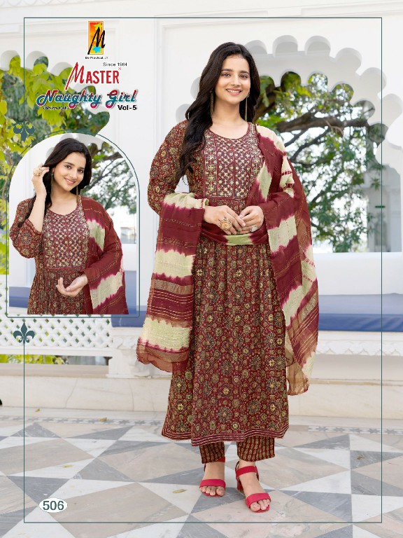 Master Naughty Girl Vol-5 Wholesale Readymade 3 Piece Salwar Kameez