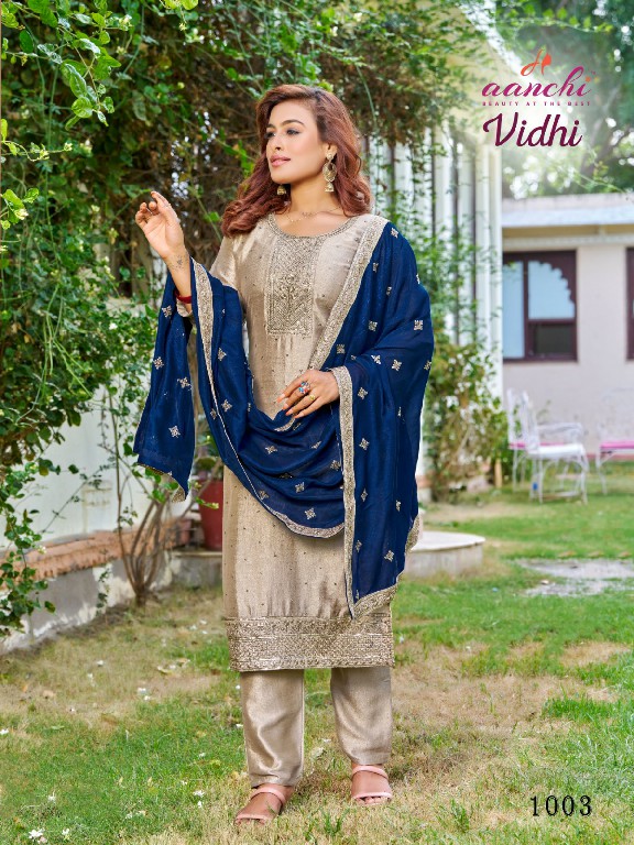 Aanchi Vidhi Wholesale Vichitra Fabrics Top With Pant And Dupatta