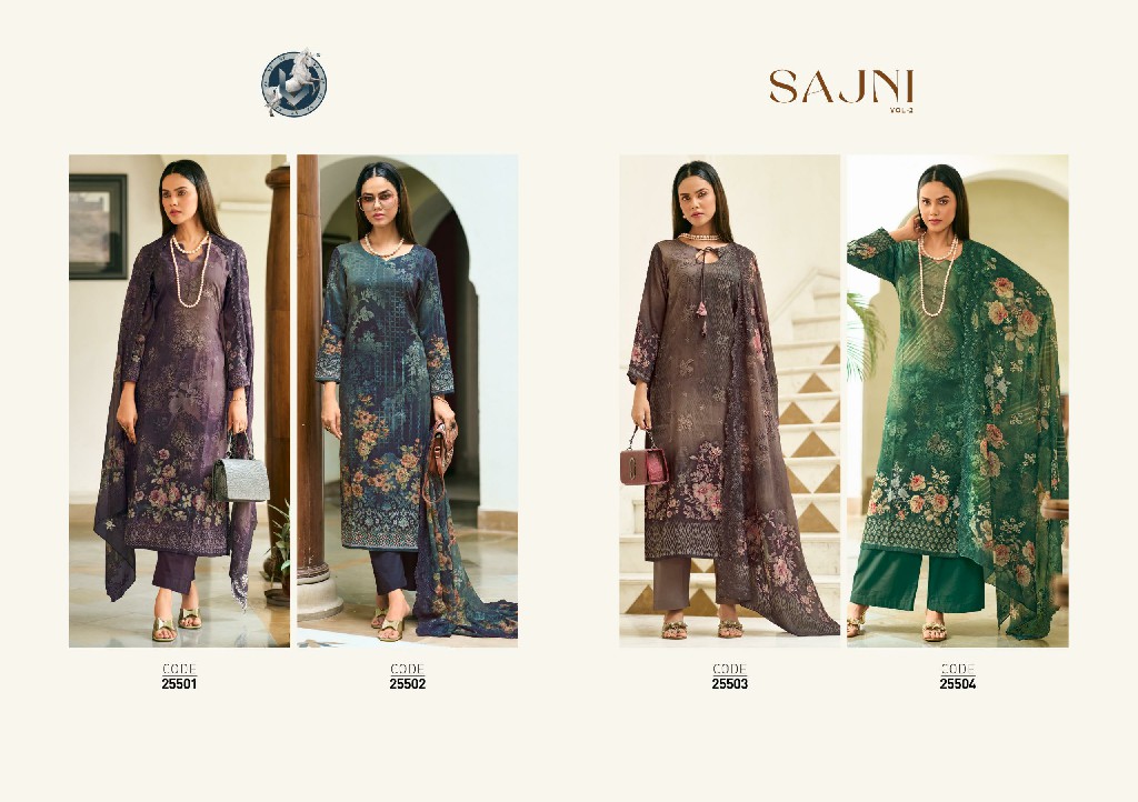 Vivek Sajni Vol-2 Wholesale Cotton Digital Print With Embroidery Salwar Kameez