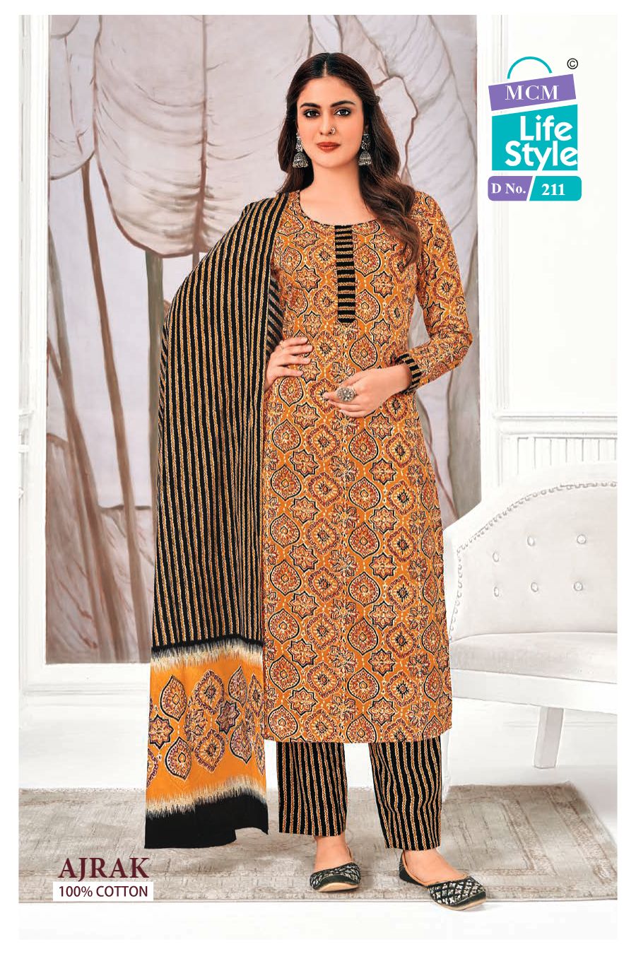 MCM Ajrak Vol-2 Wholesale Readymade Cotton Salwar Suits