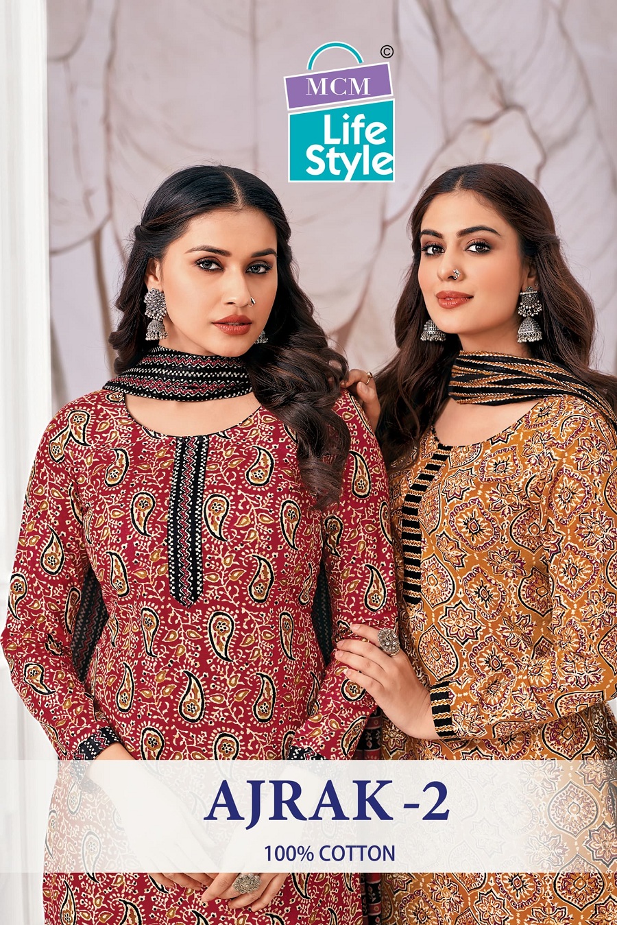 MCM Ajrak Vol-2 Wholesale Readymade Cotton Salwar Suits