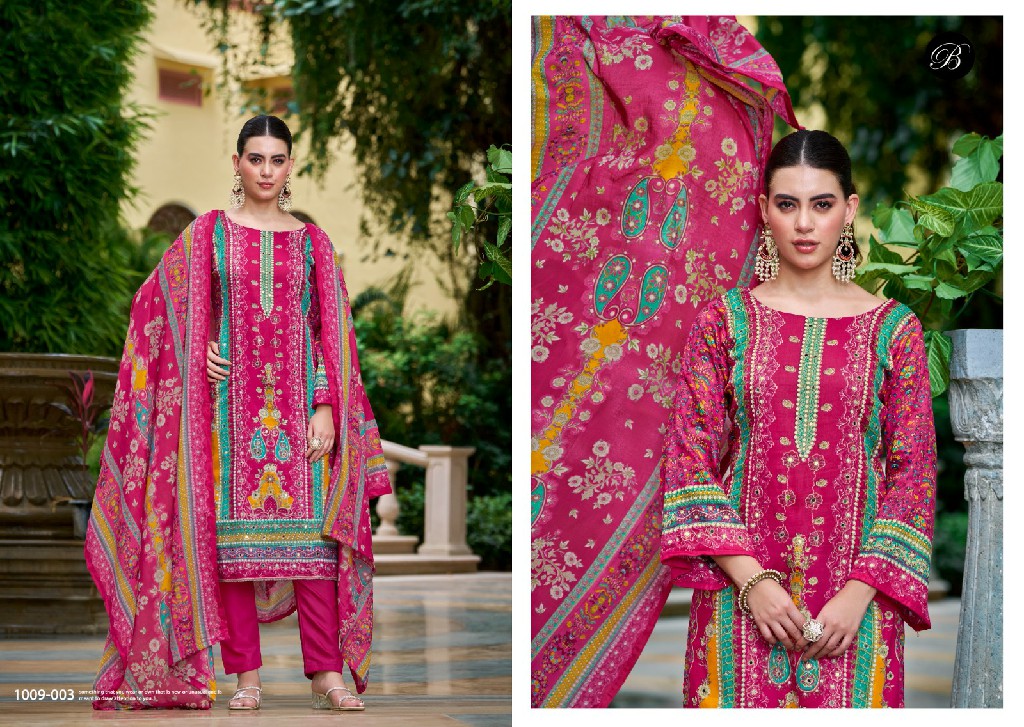 belliza designer launch sanjeeda jam cotton digital printed ladies salwar suits