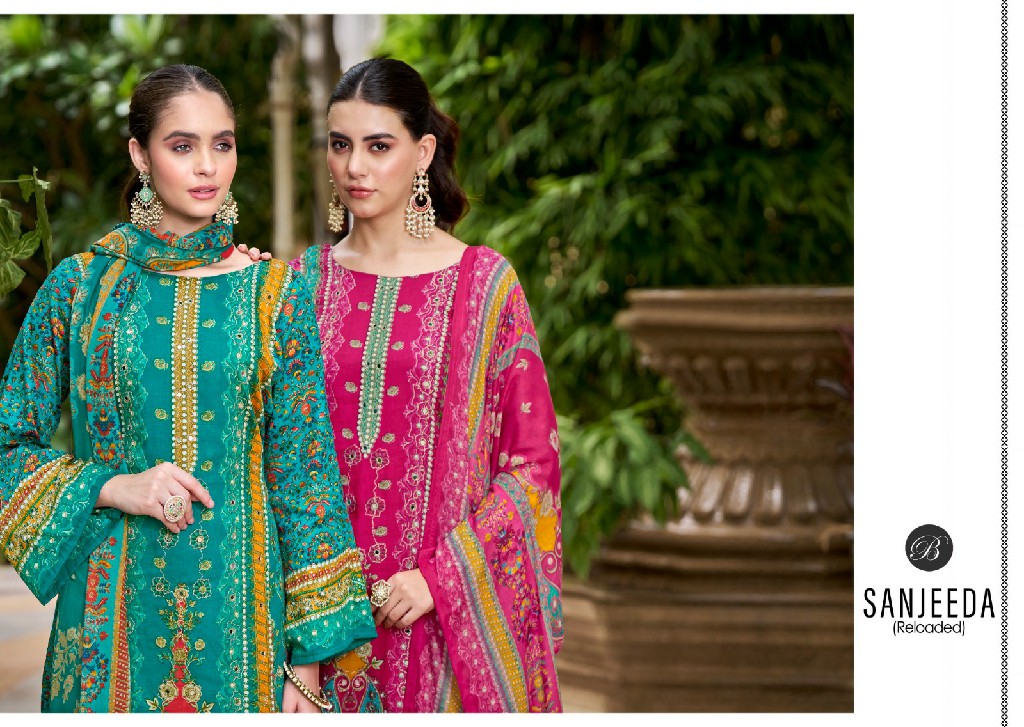 belliza designer launch sanjeeda jam cotton digital printed ladies salwar suits