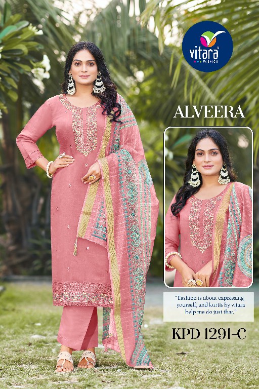 alveera by vitara fashion roman silk readymade luxurious combo suit for women