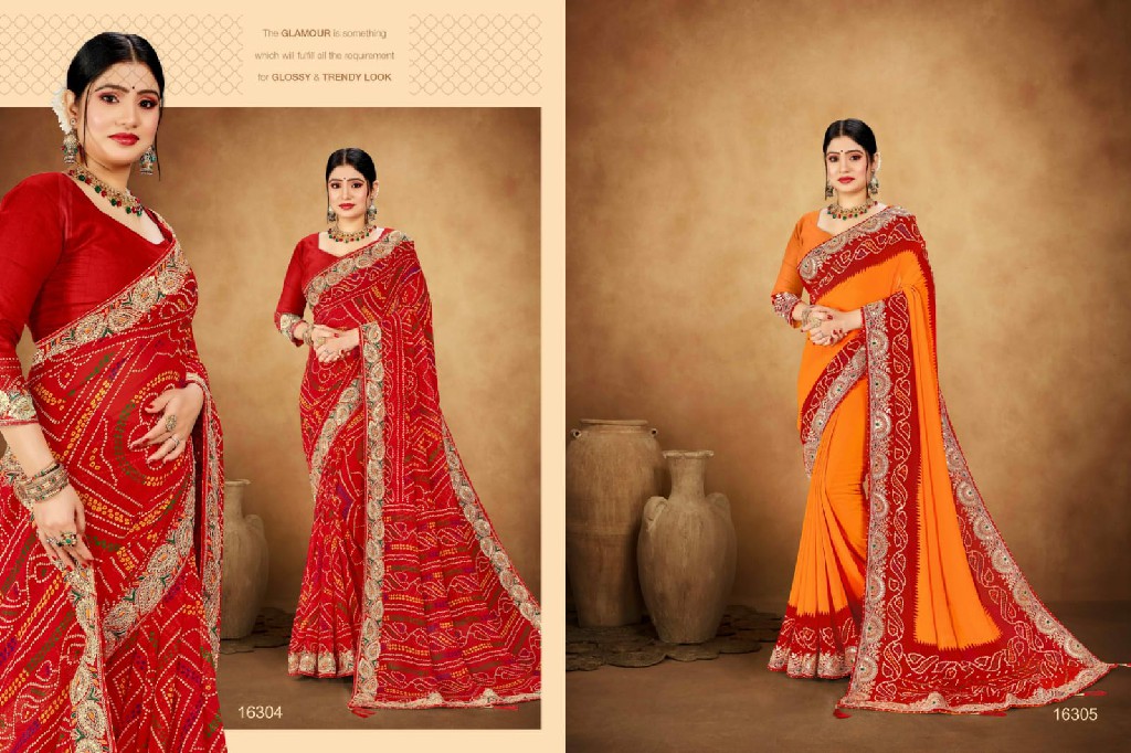 Jalnidhi Swarna Wholesale Georgette Fabrics Indian Sarees