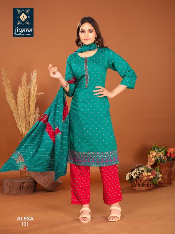 jiyana launch alexa roman silk fully stitch pretty look suit for womens