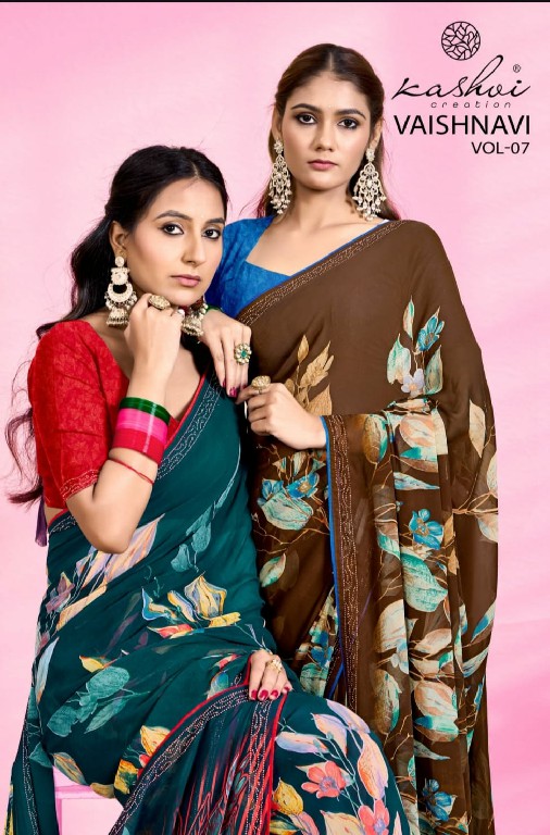 kashvi creation vaishnavi vol 7 daily wear printed georgette indian saree