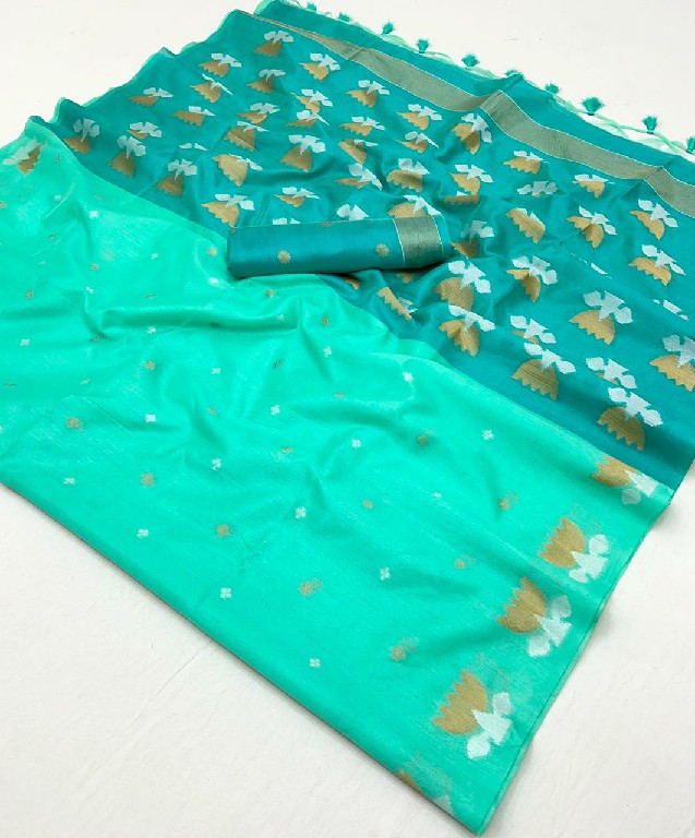 Rajtex Krystal Lotus Wholesale Tussar Handloom Weaving Silk Party Wear Sarees