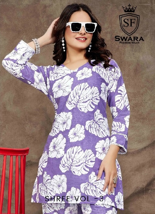 Swara Shree Vol-3 Wholesale Jaipuri Print Kurtis With Pants