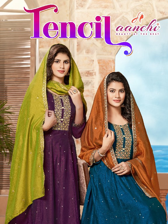 Aanchi Tencil Wholesale Vichitra Silk Readymade 3 Piece Salwar Suits