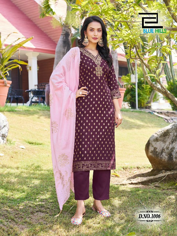 Blue Hills Lakshmi Wholesale 14 Kg Reyon Straight Kurti With Pant And Dupatta