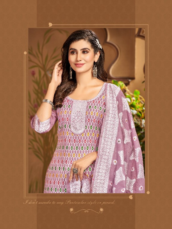 Jiyana Shiffa Wholesale Chanderi Jacquard Fabrics Readymade 3 Piece Suits