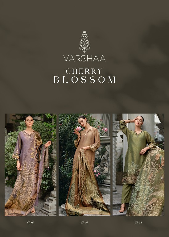 Varshaa Cherry Blossom Wholesale Viscose Shimmer With Embroidery Salwar Suits