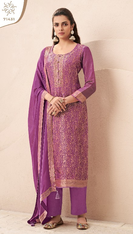 kuleesh vinay star simmer jacquard fashionable design unstitch suits