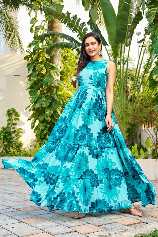 Chansi Elegance Wholesale Floral Printed Anarkali Gown Style Kurtis