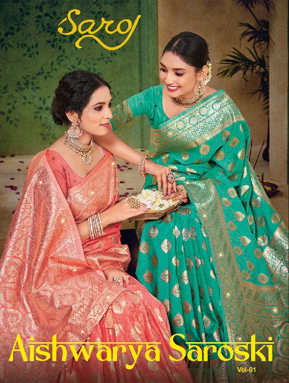 Saroj Aishwarya Saroski Vol-1 Wholesale Silk With Swaroski Rich Pallu Sarees