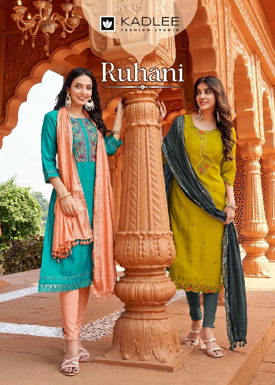 ruhani by Kadlee readymade viscose weaving regular wear churidar suits for womens